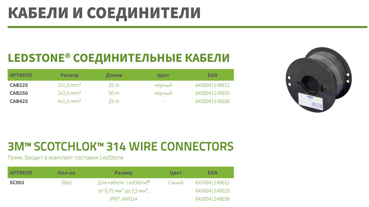 Кабели и соиденители LEDSTONE 19